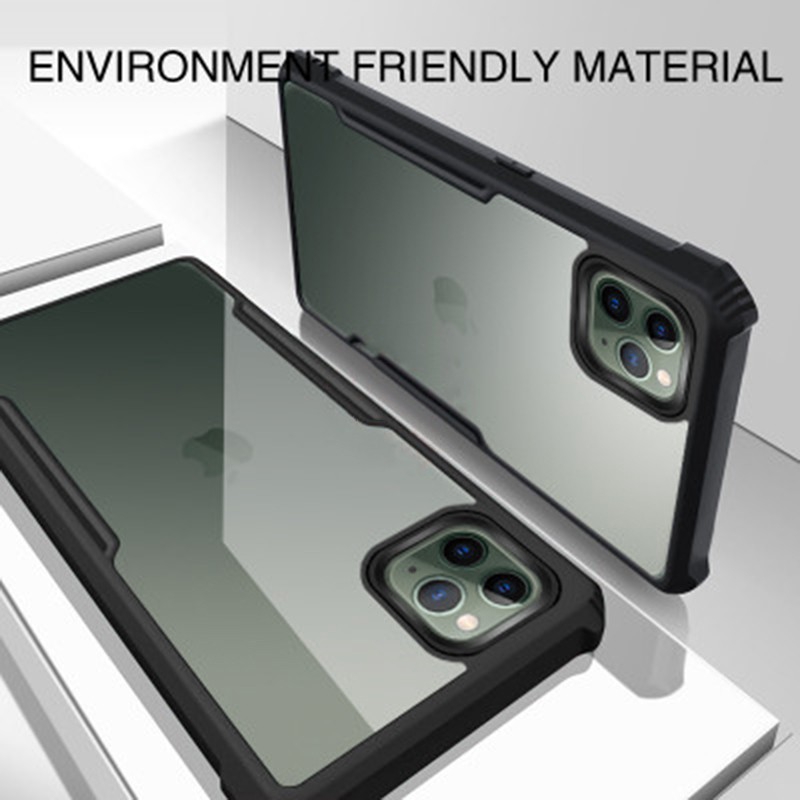 Ốp điện thoại PC+TPU trong suốt chống sốc 360 độ cho IPHONE 11/PRO/PRO MAX XS MAX XR X 6 6S 7 8+