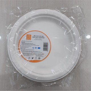 50 Đĩa tròn bã mía 7 inch ~18cm (màu trắng)