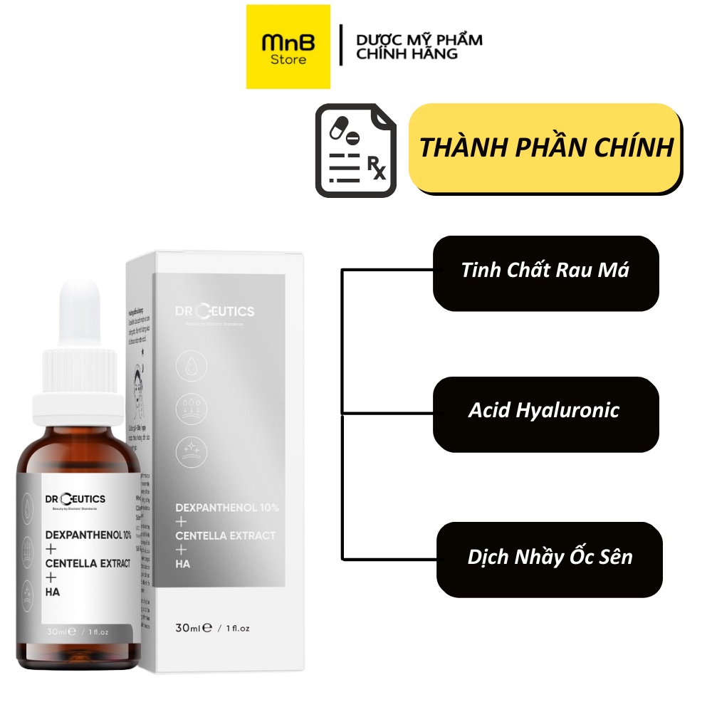 Serum DrCeutics Dexpanthenol 10% Centella Extract HA cấp ẩm và phục hồi da 30ml 100ml