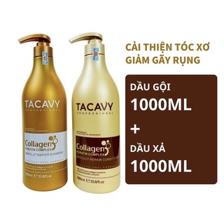  Cặp dầu gội xả TACAVY Collagen 1000ML PHỤC HỒI HƯ TỔN 