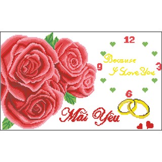 Tranh thêu chữ thập mai yeu 1