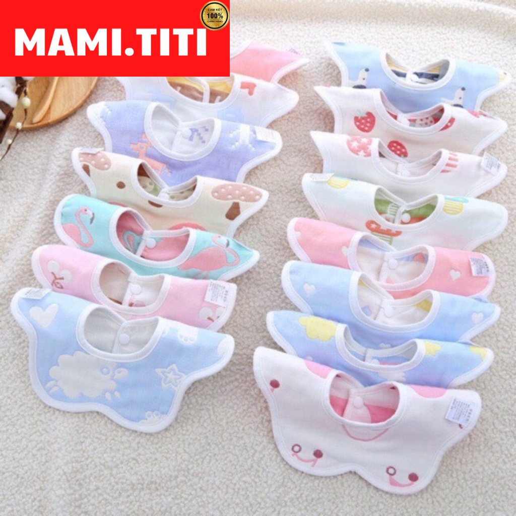 Yếm ăn dặm cho bé, Yếm xô tròn Lee 2 lớp xoay 360 độ cho bé - MAMI.TITI