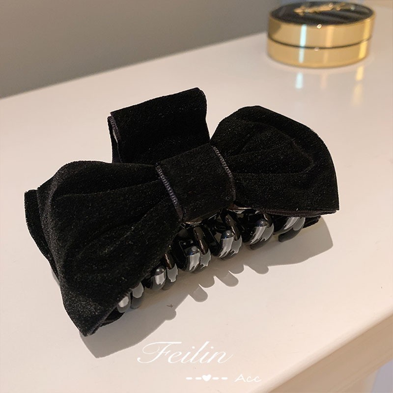 [Mã SKAMCLU8 giảm 10% cho đơn từ 100K] Kẹp càng cua nơ nhung đen sang chảnh HOT TREND