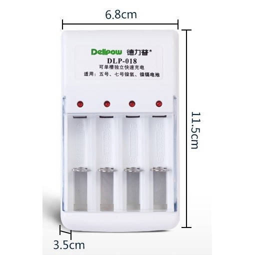 _ Dock sạc và 4 Pin AA sạc Delipow 1.2V 1300mAh