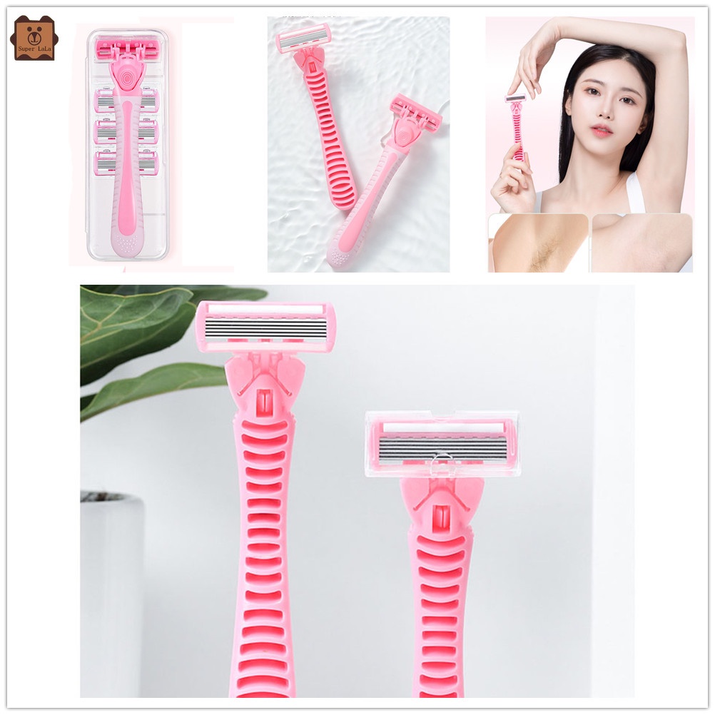 [Hàng mới về] Dụng cụ cạo râu 6 lớp an toàn không đau tiện lợi dành cho nam và nữ