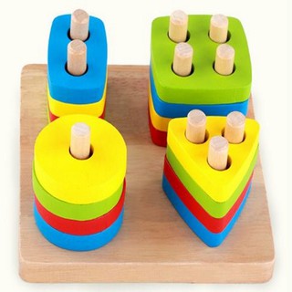 Đồ chơi Montessori xếp hình 4 cột cho bé
