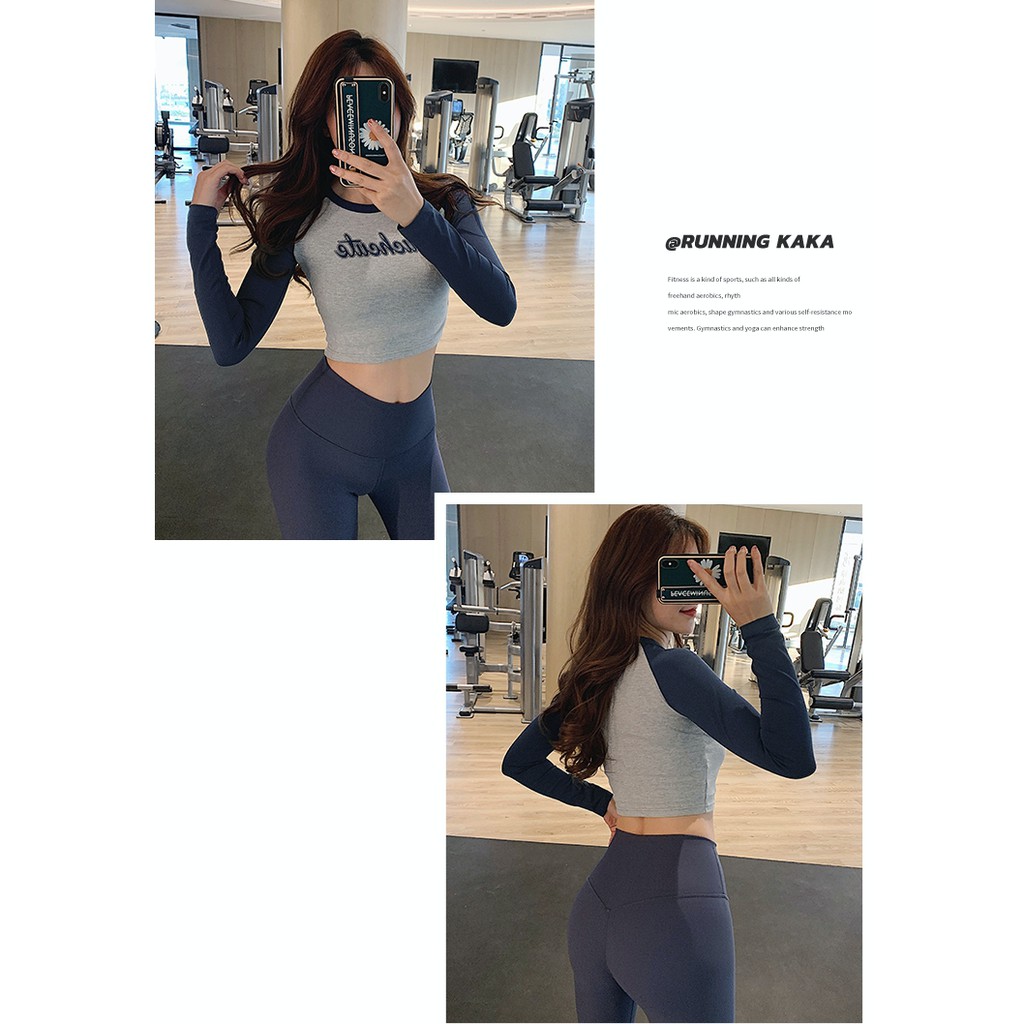 Áo thun nữ tập gym ✌️FREESHIP✌️ dài tay dáng croptop ôm body siêu mềm mịn thoáng mát cho nữ tập thể thao Gymstore 936