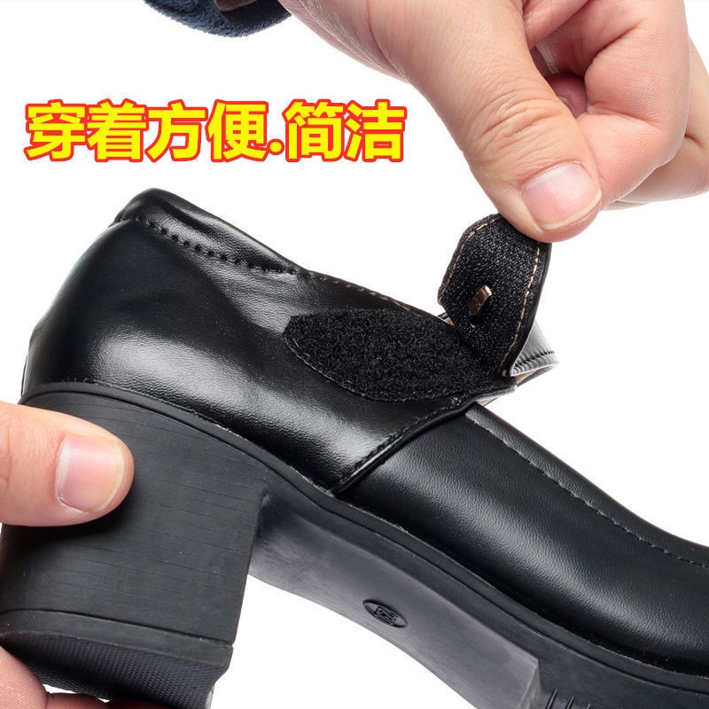 Giày Cao Gót Bằng Da Mềm Cao Gót Dày Dặn Thoải Mái Chống Trượt Dành Cho Nữ Trung Niên