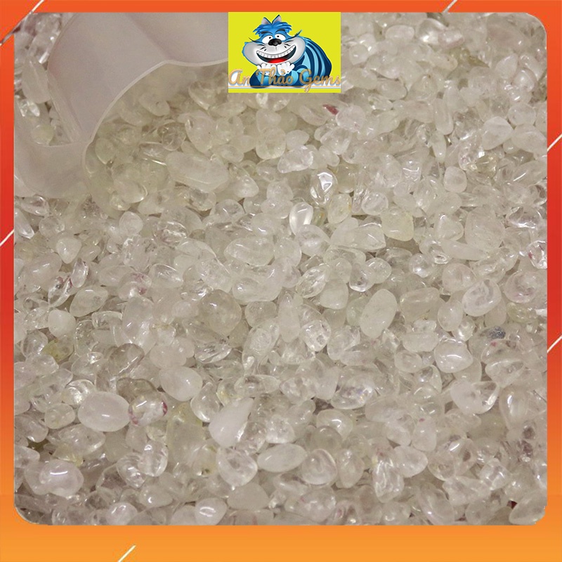 Đá Vụn Màu Trắng - Clear Quartz, Đá Thanh Tẩy, Vụn Đá Phong Thuỷ Dùng Trang Trí, Thả Bể Cá, Làm Đồ Vật May Mắn