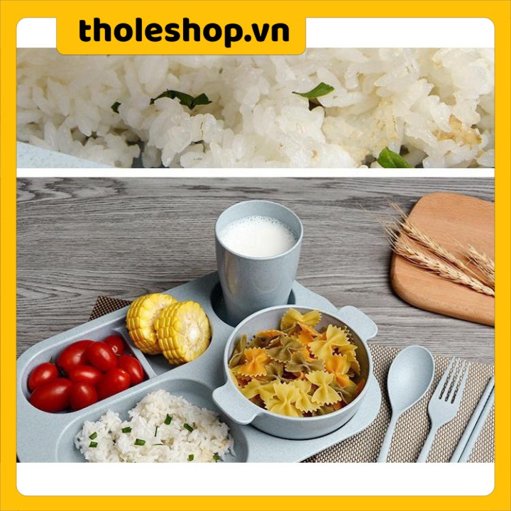 Khay ăn dặm ✳️  Bộ 6 món khay ăn dặm lúa mạch an toàn cho bé,tiện lợi, dễ dàng sử dụng, tiện lợi 5297