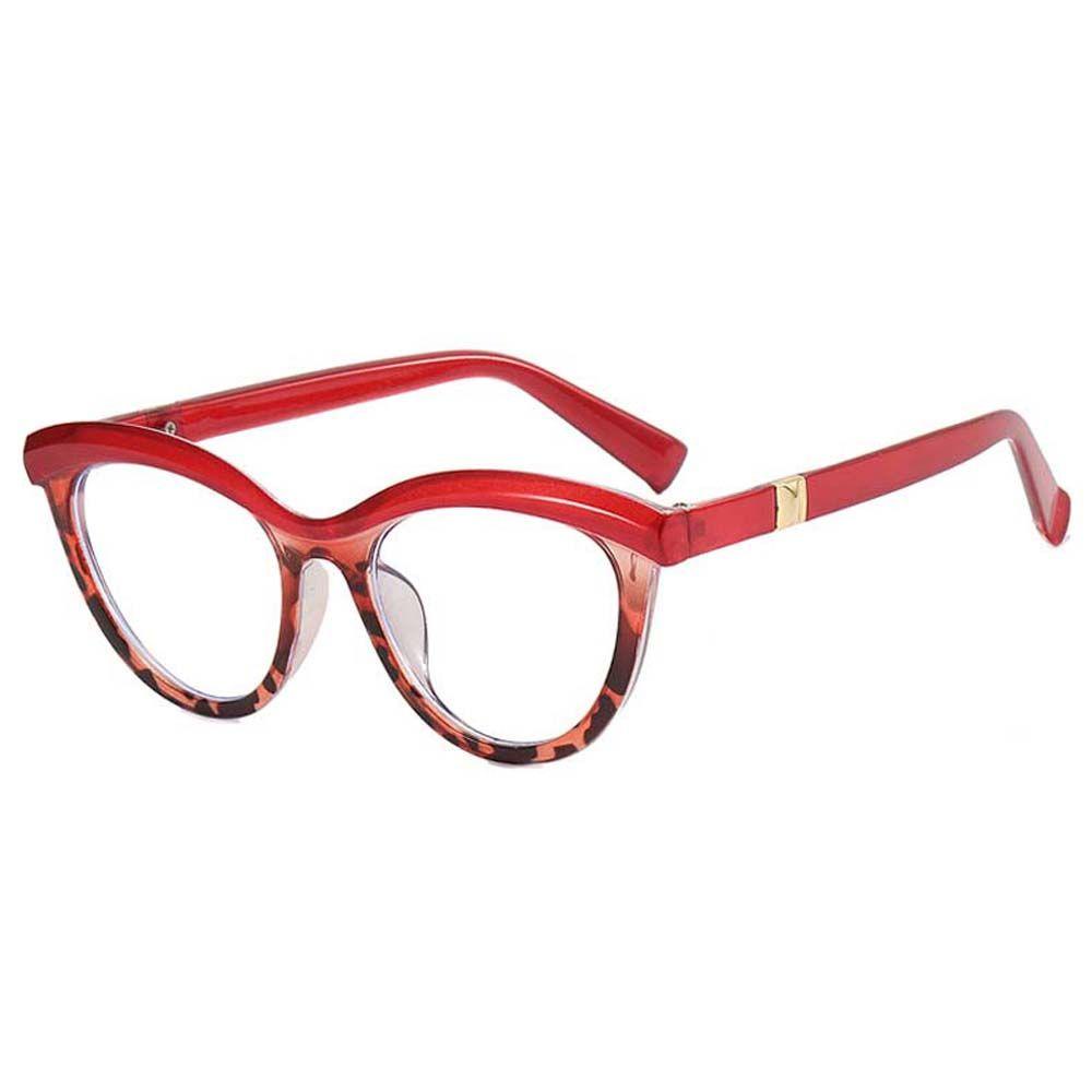 Mắt Kính Chống Bức Xạ Gọng Kim Loại Màu Đen In Họa Tiết Da Báo Chống Ánh Sáng Xanh Máy Tính Thanh Lịch