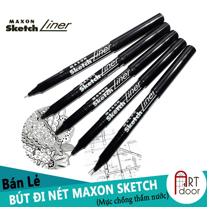 [ARTDOOR] Bút đi nét Đen MAXON Sketch Liner (kháng nước)