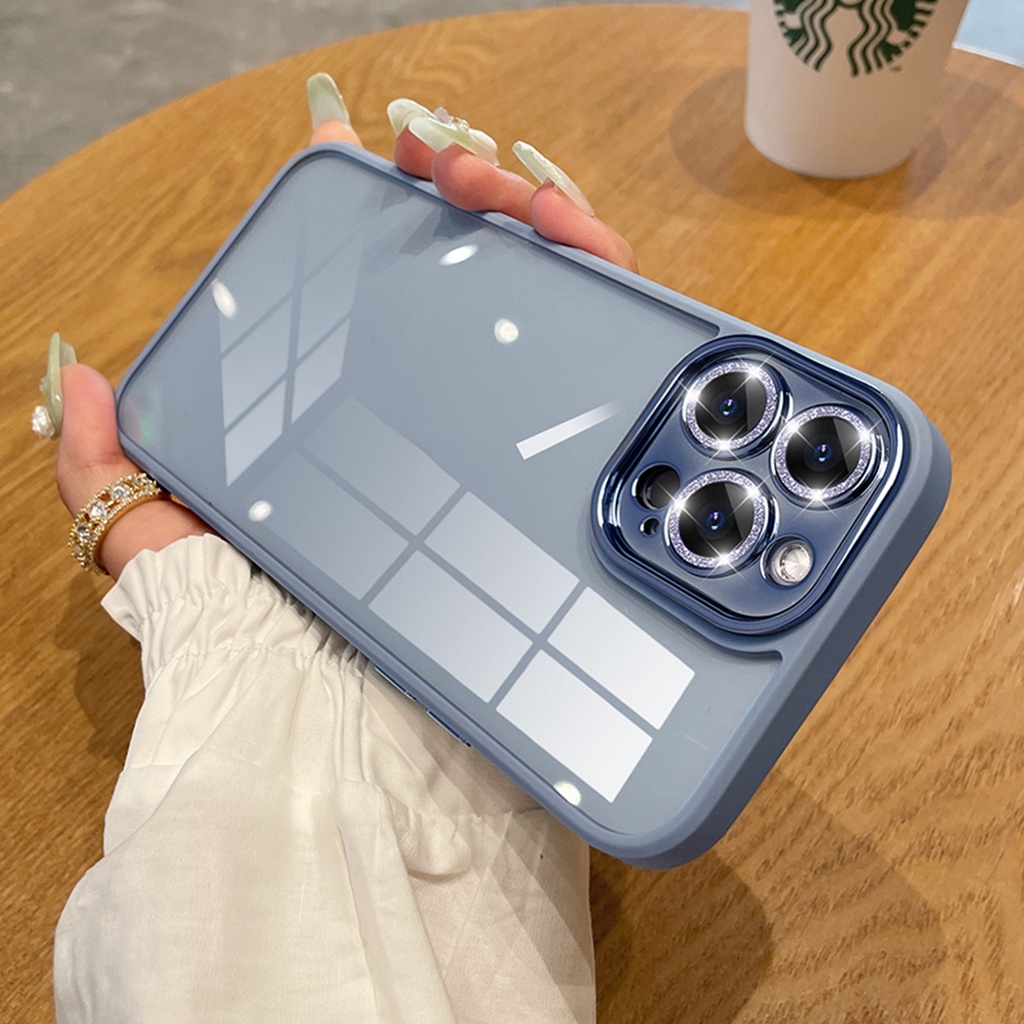 Ốp Điện Thoại Cứng Trong Suốt Mạ Viền Sang Trọng Cho iPhone 13 Pro MAX 11 12 Pro MAX