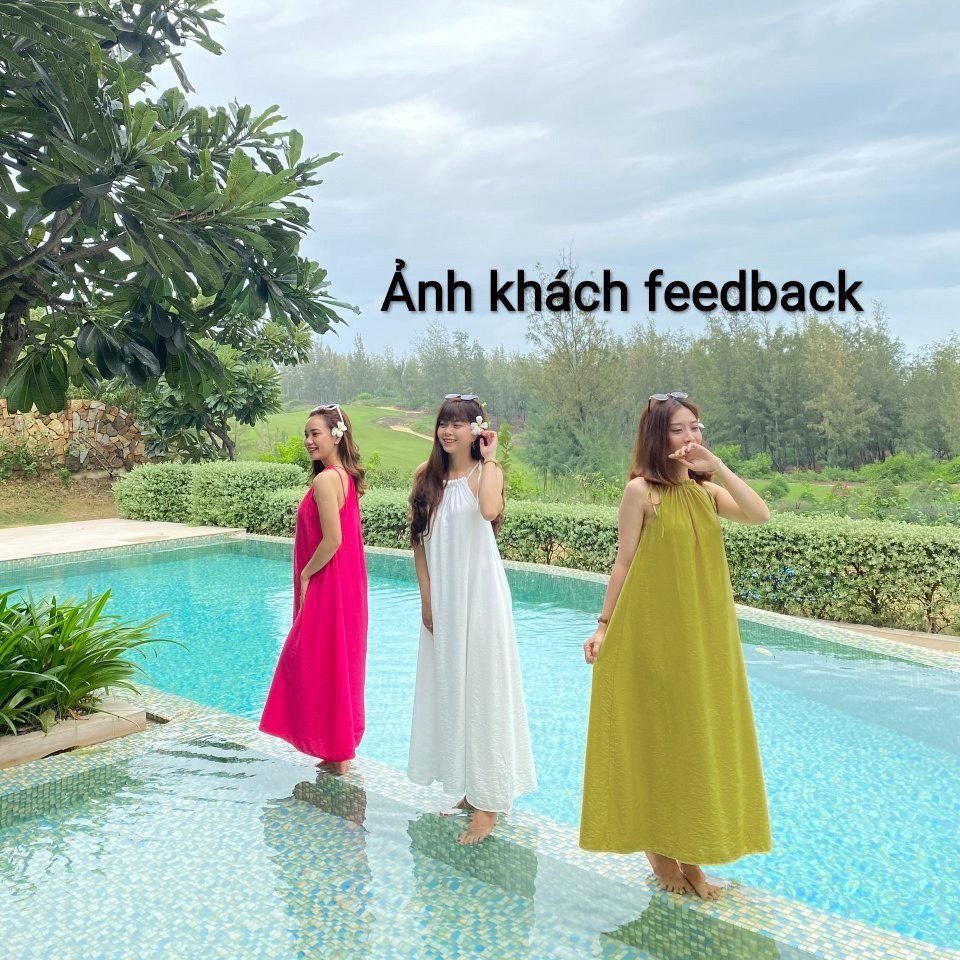 Chiếc Váy maxi cổ yếm xòe đuôi cực xinh VT03