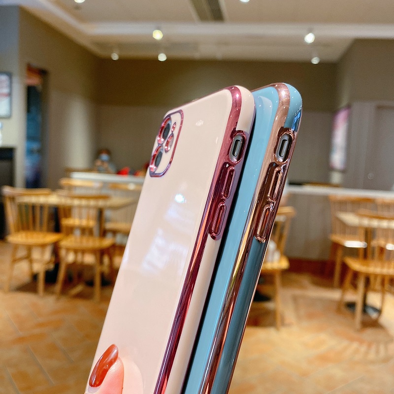 Ốp Điện Thoại Mềm Mạ 6D Chống Rơi Vỡ Cho Realme C21Y C25Y C21 C20 C20A C12 C25 C11 2021 C15 5 5i 5S C3 Narzo 50 50i