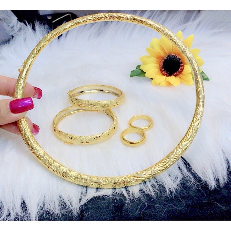 KIỀNG CƯỚI CÔ DÂU HM JEWELRY MẠ VÀNG 24k BỀN MÀU SIÊU ĐẸP