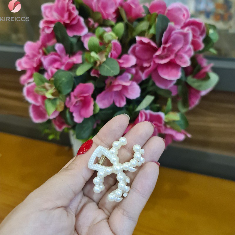 Set 2 Kẹp Tóc Gấp Tóc Ngọc Trai Nhân Tạo Size Nhí 3.3cm Siêu Kute