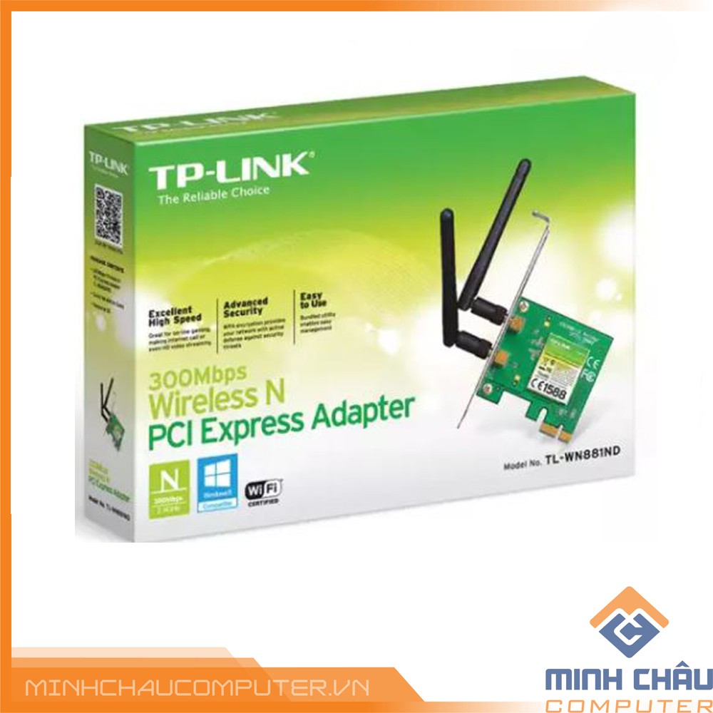 Card wifi (Thu wifi) Chuẩn N 300Mbps TL-WN881ND -881ND - Chính hãng