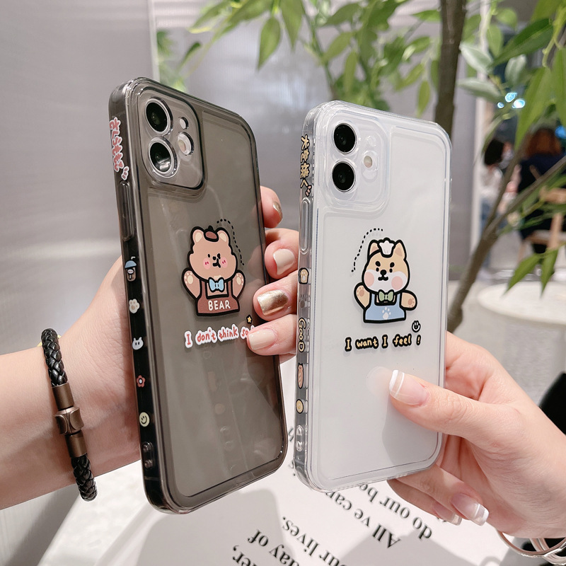 Ốp lưng iphone Ốp lưng iphone vuông cạnh hình insbear 6plus/6s/6splus/7/7plus/8/8plus/x/xr/xs/11/12/pro/max/plus/promax Dinuo case