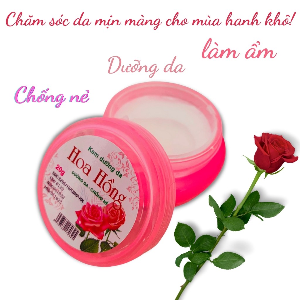 Kem dưỡng da hoa hồng Hotuf, chống nẻ dưỡng ẩm làm mềm da 20g, H2C