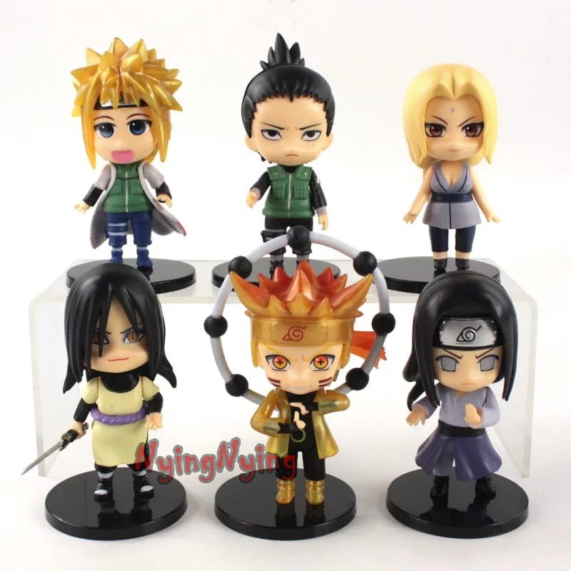 Set 6 Mô Hình Nhân Vật Namikaze Minato Nara Shi Kamaru Tsunade Phim Naruto