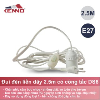Đuôi Đèn Liền Dây Có Công Tắc DS6 Dây 2,5m - KENNO