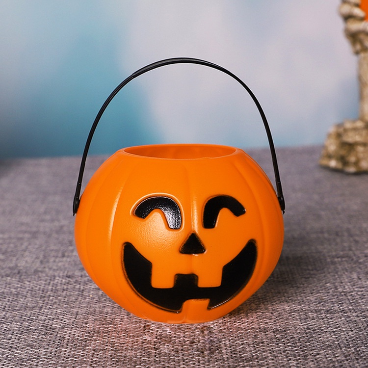 Giỏ bí ngô xin kẹo halloween không đèn nhạc - Đèn lồng bí ngô