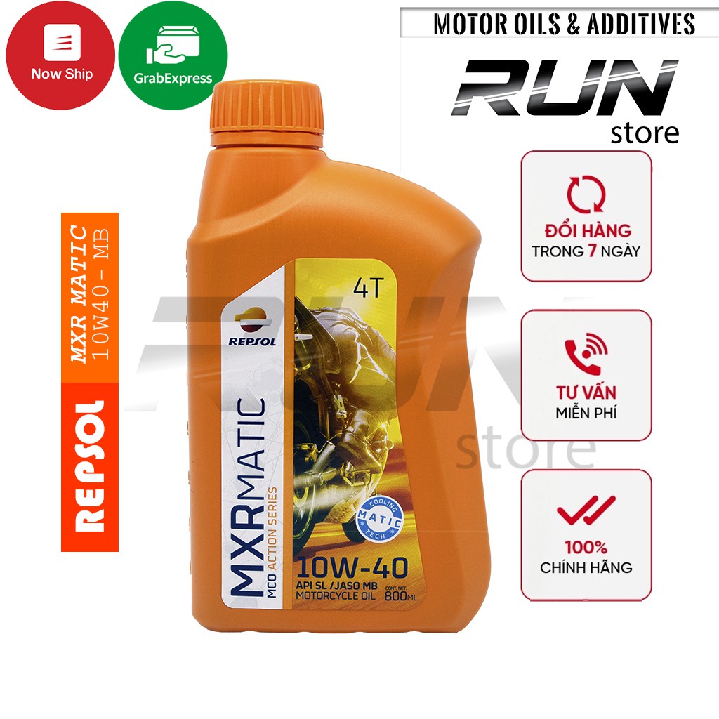 Dầu nhớt xe tay ga Repsol MXR MATIC 10W40 800ml JASO MB -  Nhớt khoáng Repsol Made In INDINESIA VISCOSITY INDEX 148