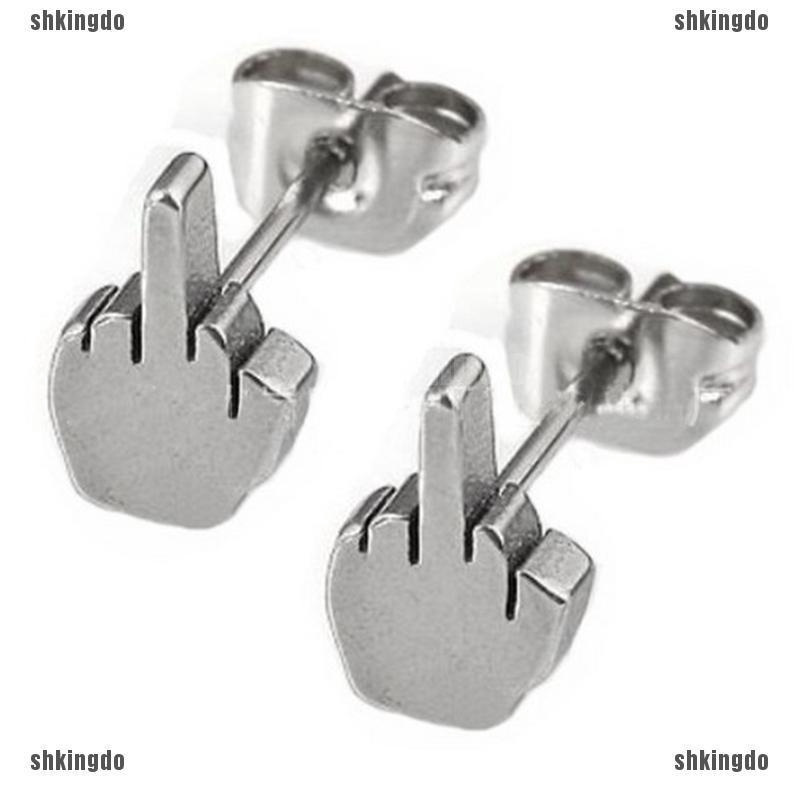 THINH Khuyên Tai Thép Không Rỉ Màu Đen Phong Cách Punk Phá Cách