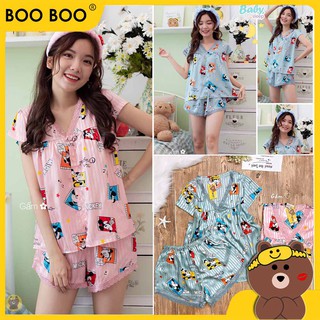 Đồ bộ gấm ren đùi boo boo mẫu mickey 1