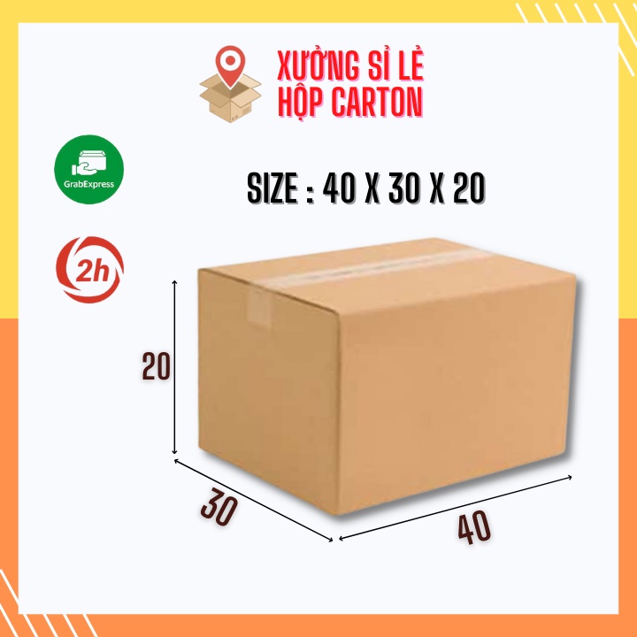 10 hộp carton đóng hàng 40x30x20 SILECARTON thùng giấy gói hàng tiện lợi