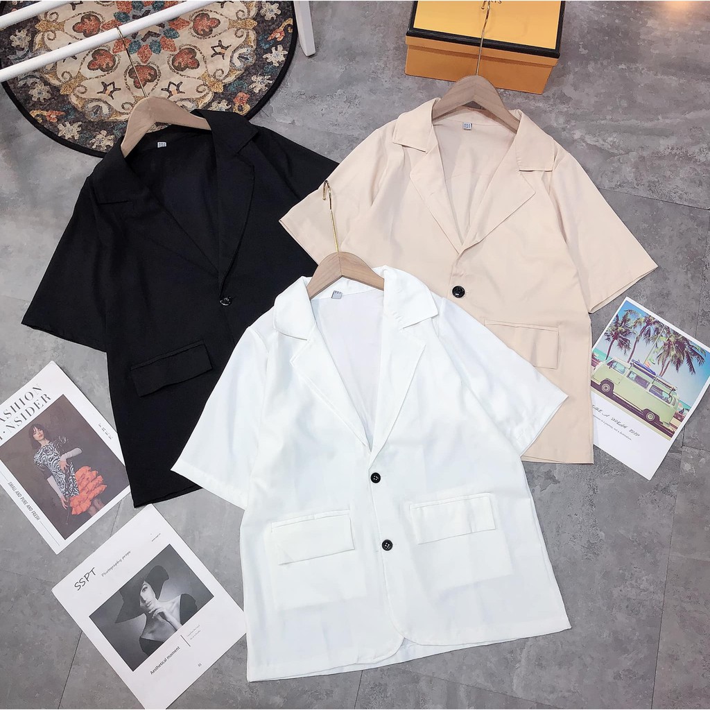 Áo blazer tay cộc 3 màu mã 672 (kèm ảnh thật và video)