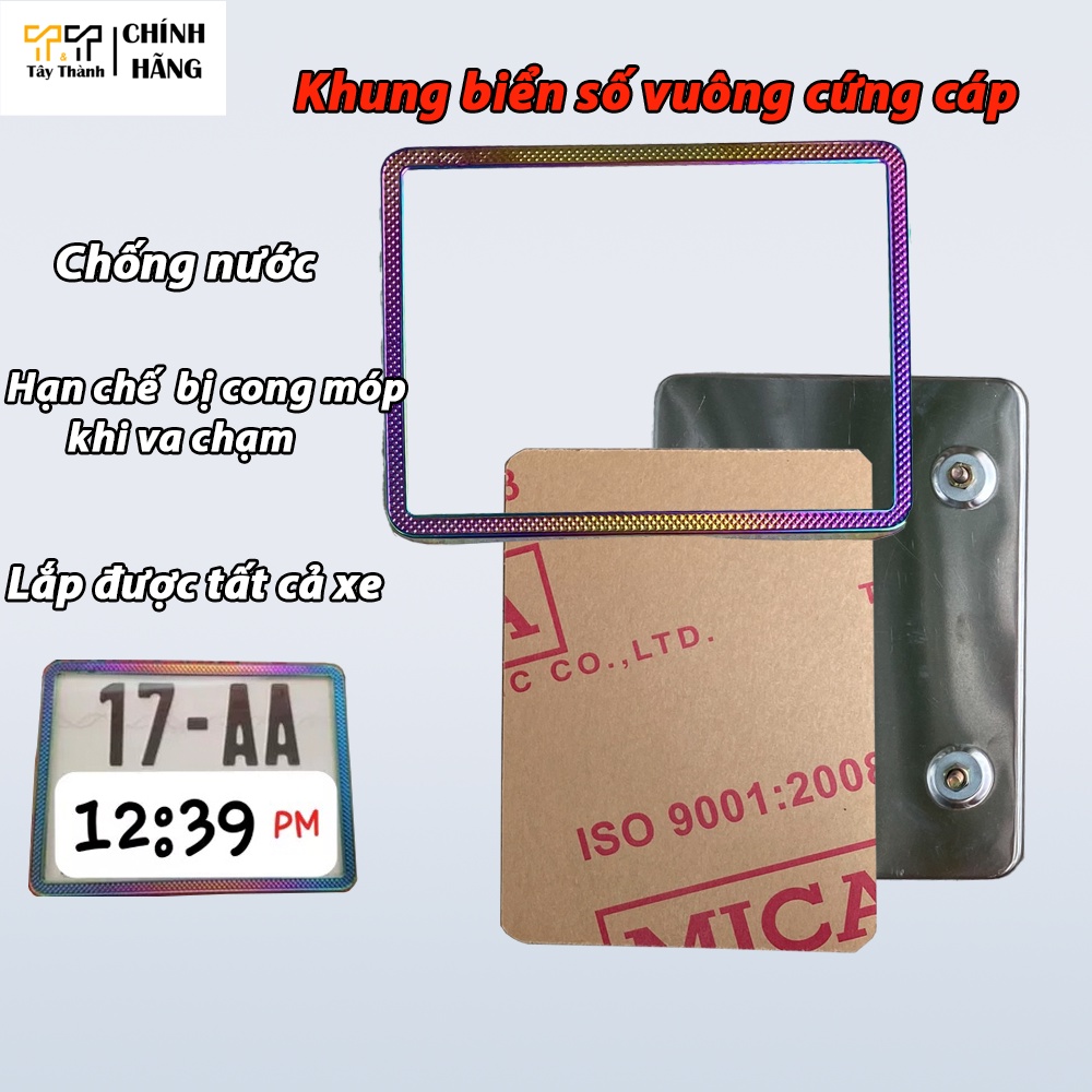 Khung biển số xe titan ốp biển số inox viền 7 màu + bảng mica SIÊU CHẤT. Hàng mới - T&T Tây Thành chuyên phụ tùng xe máy
