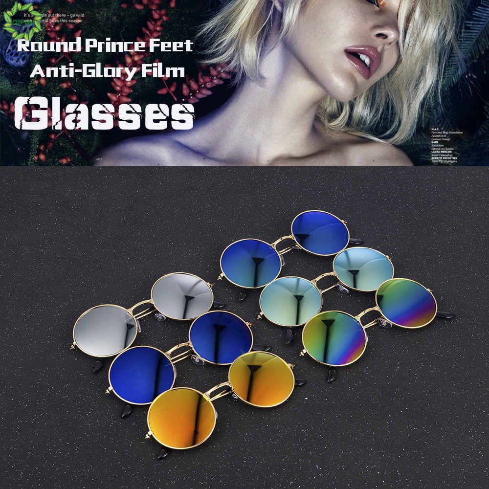 Kính mát gọng kim loại dáng tròn phong cách thời trang vintage dành cho nam nữ