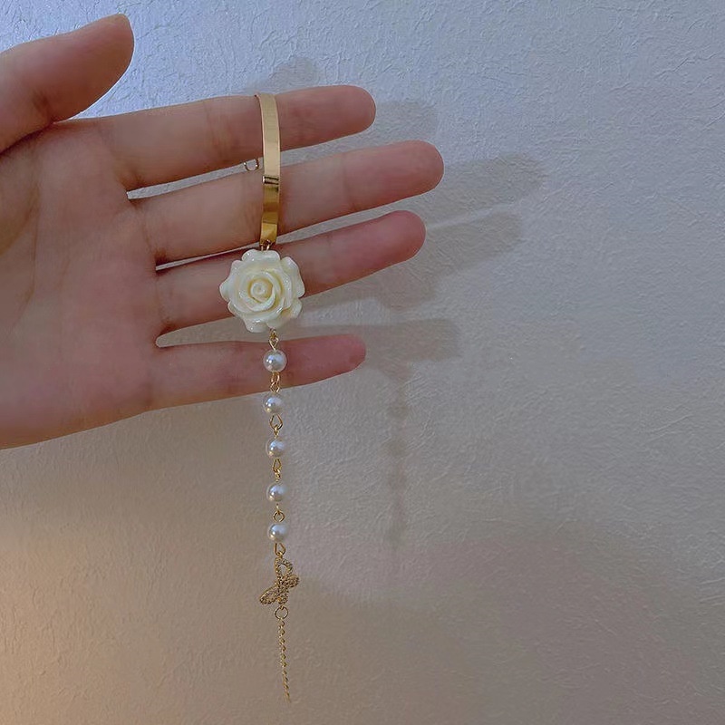 Vòng Tay Đính Hạt Ngọc Trai Và Hoa Hồng Phong Cách Hàn Quốc Cho Nữ