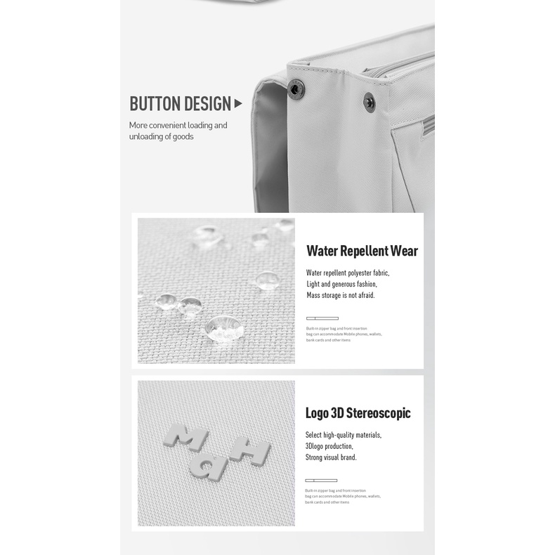 MAH YOUNG Ba lô máy tính xách tay phong cách Hàn Quốc cổ điển trẻ trung Túi đi học chống thấm nước giải trí - Nhỏ