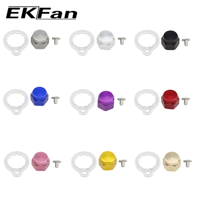 Ekfan M8 daiwa M7 Shimano Đai ốc tay trái / phải với máy giặt và vít khóa bạc 16MM cho Baitcasting Fishing Reel các bộ phận DIY