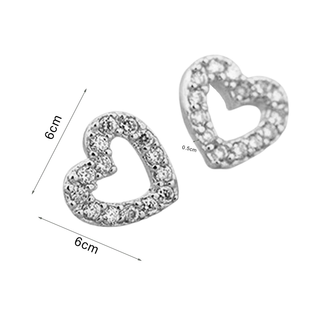 Hoa tai đính đá hình trái tim xinh xắn dành cho nữ