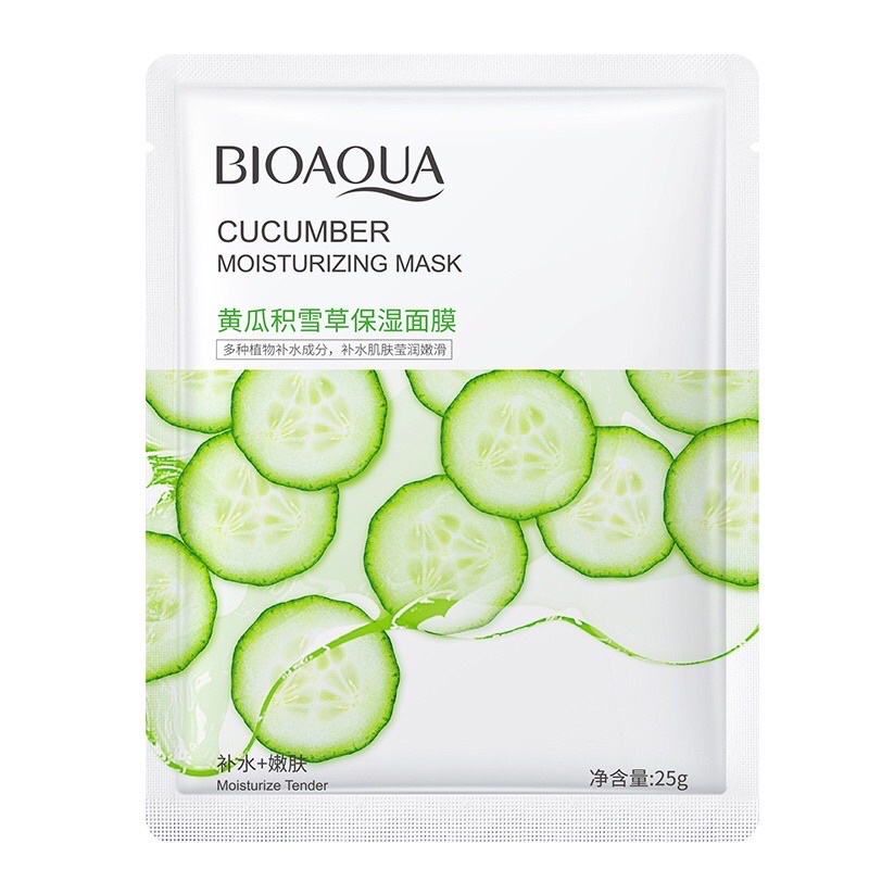 Mặt Nạ Dưỡng Trắng Tinh Chất Dưa Leo BioAQUA 🥒𝑭𝒓𝒆𝒆𝒔𝒉𝒊𝒑🥒 Dưỡng Trắng - Cấp Ẩm - Thải Độc Làm Sạch Da Hiệu Quả