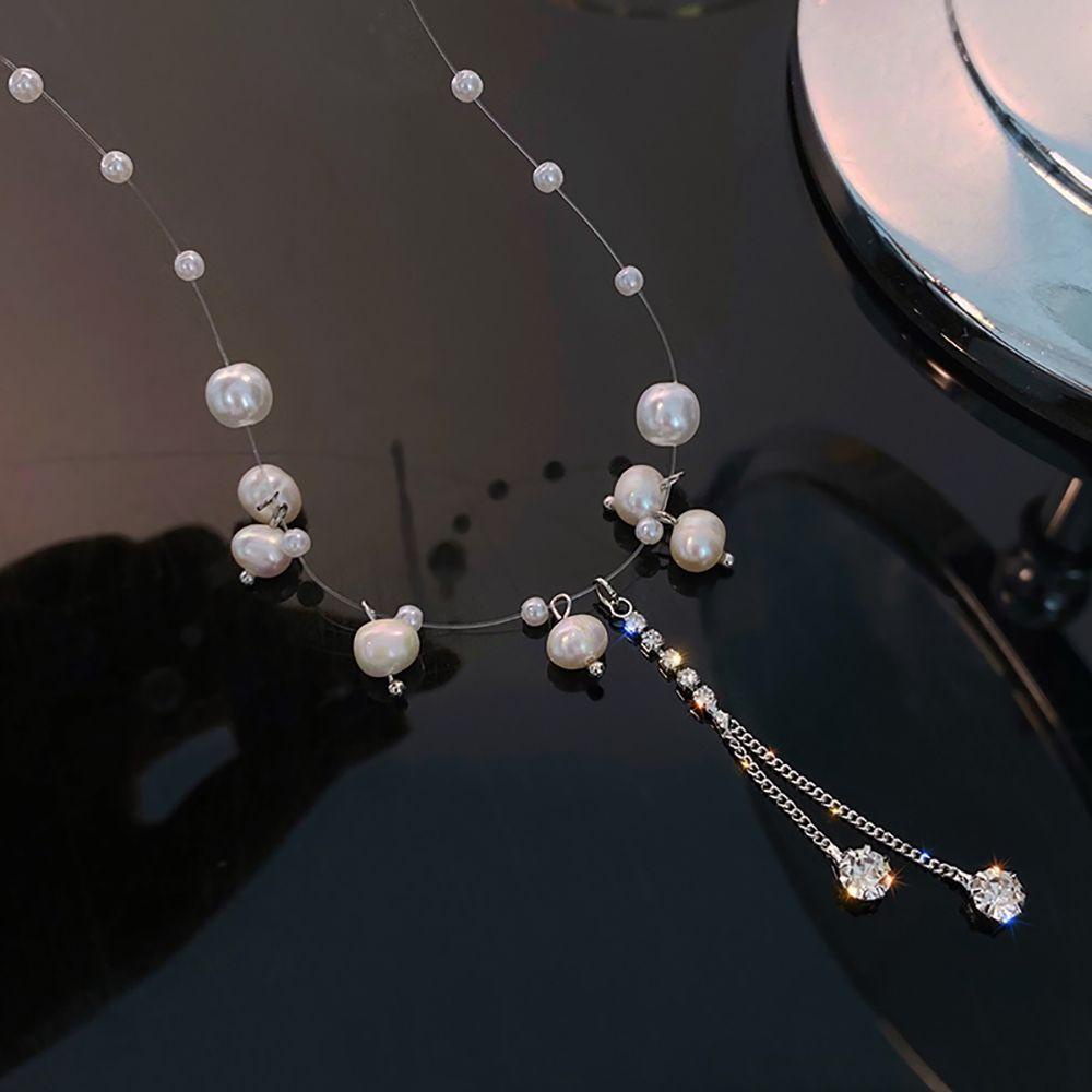 Vòng cổ Hợp Kim Mặt Ngọc Trai Phong Cách Hàn Quốc Thanh Lịch