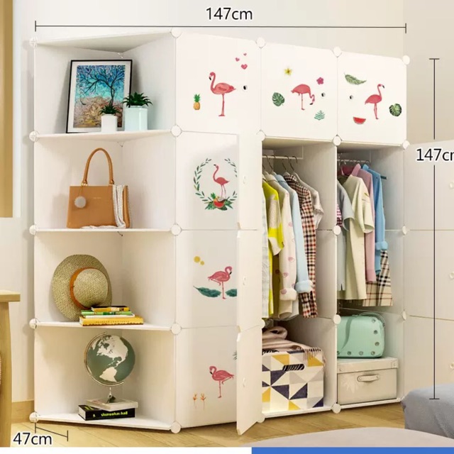 FREESHIP 99K TOÀN QUỐC_TỦ NHỰA GHÉP 12+4 GÓC SÂU 47cm. Tặng 2 treo đồ. Mẫu siêu HOT 2019.