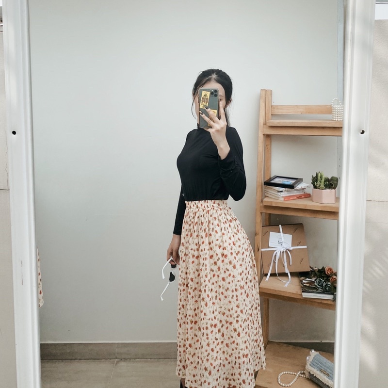 (CAM KẾT GIÁ RẺ NHẤT) Chân Váy Xếp Ly Vintage Hoa Nhí | BigBuy360 - bigbuy360.vn