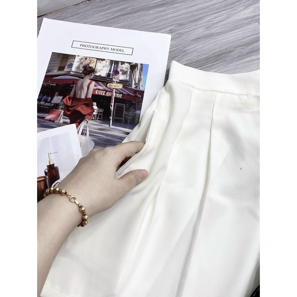 quần short vải đùi nữ chất tuyết mưa xếp ly đẹp u