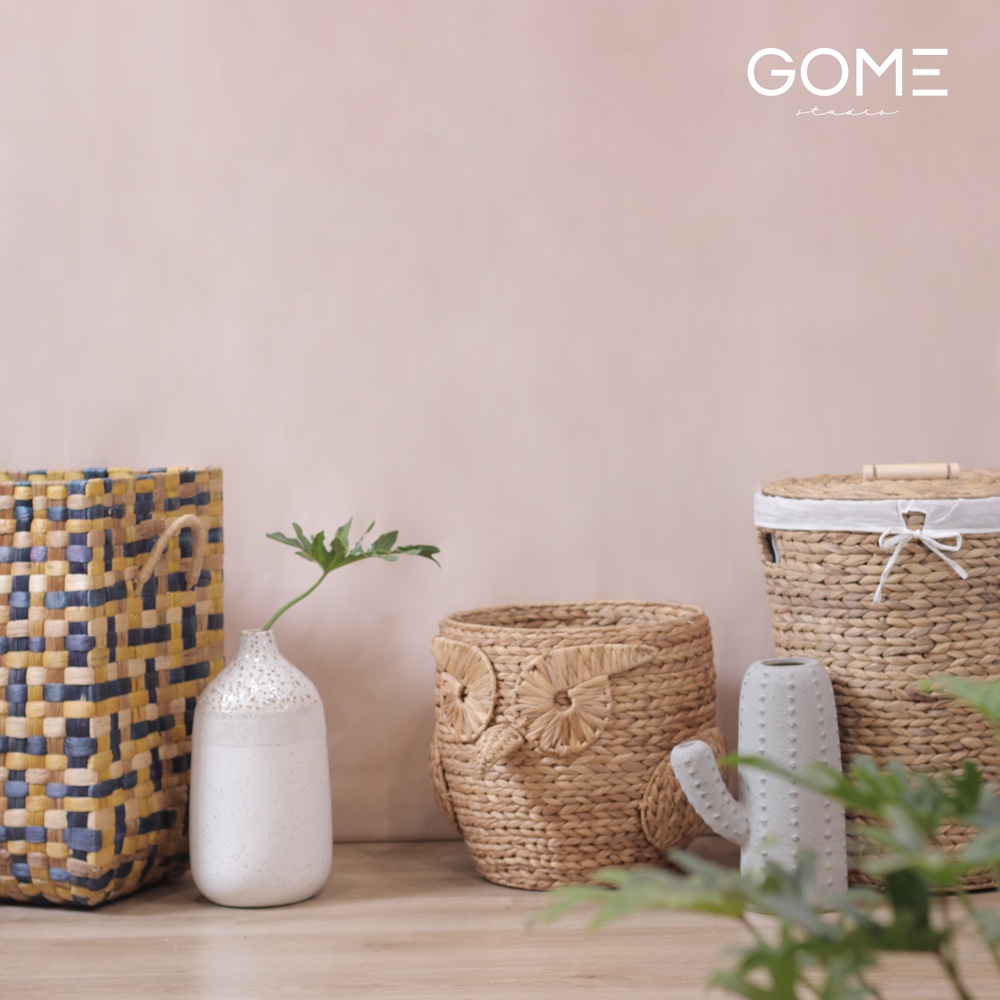 Giỏ mây tre đựng đồ có kèm vải lót | Mây tre đan xuất khẩu phong cách Bắc Âu