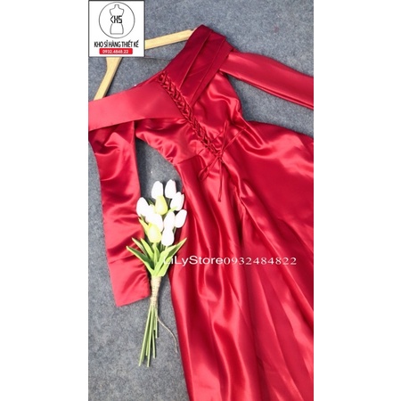 ĐẦM CƯỚI BẸT VAI TAY DÀI NƠ LƯNG ĐÍNH NƠ LƯNG FULL SIZE :S/M/L/XL ( ẢNH VÀ VIDEO CHỦ SHOP TỰ QUAY 10000%)