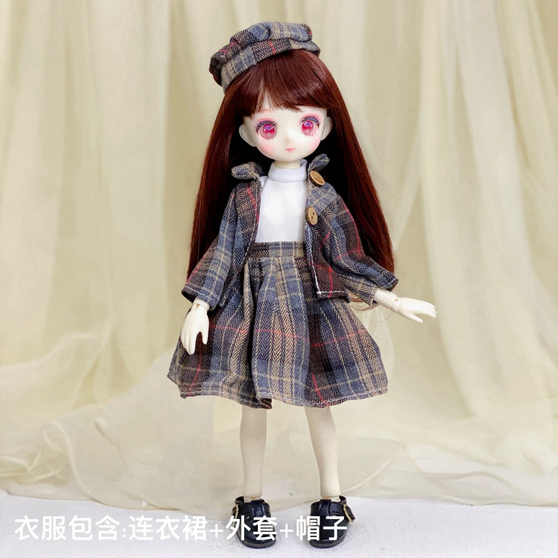 Đầm búp bê cô hầu gái cỡ 1/6 26-30cm