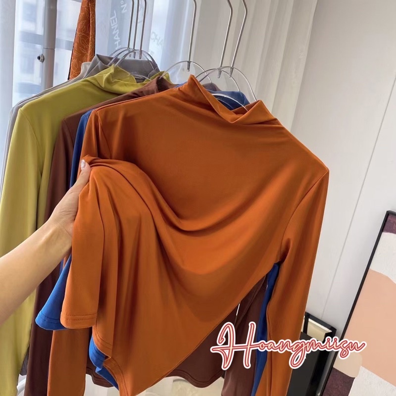 Áo giữ nhiệt, áo nỉ dài tay nữ cao cấp Celretial Cổ Cao 3 phân co dãn 8 chiều