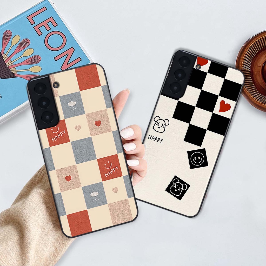 Ốp Samsung S21 / S21 Plus / S21+/ S21 FE caro trái tim cá tính, thời trang siêu đẹp, siêu phong cách