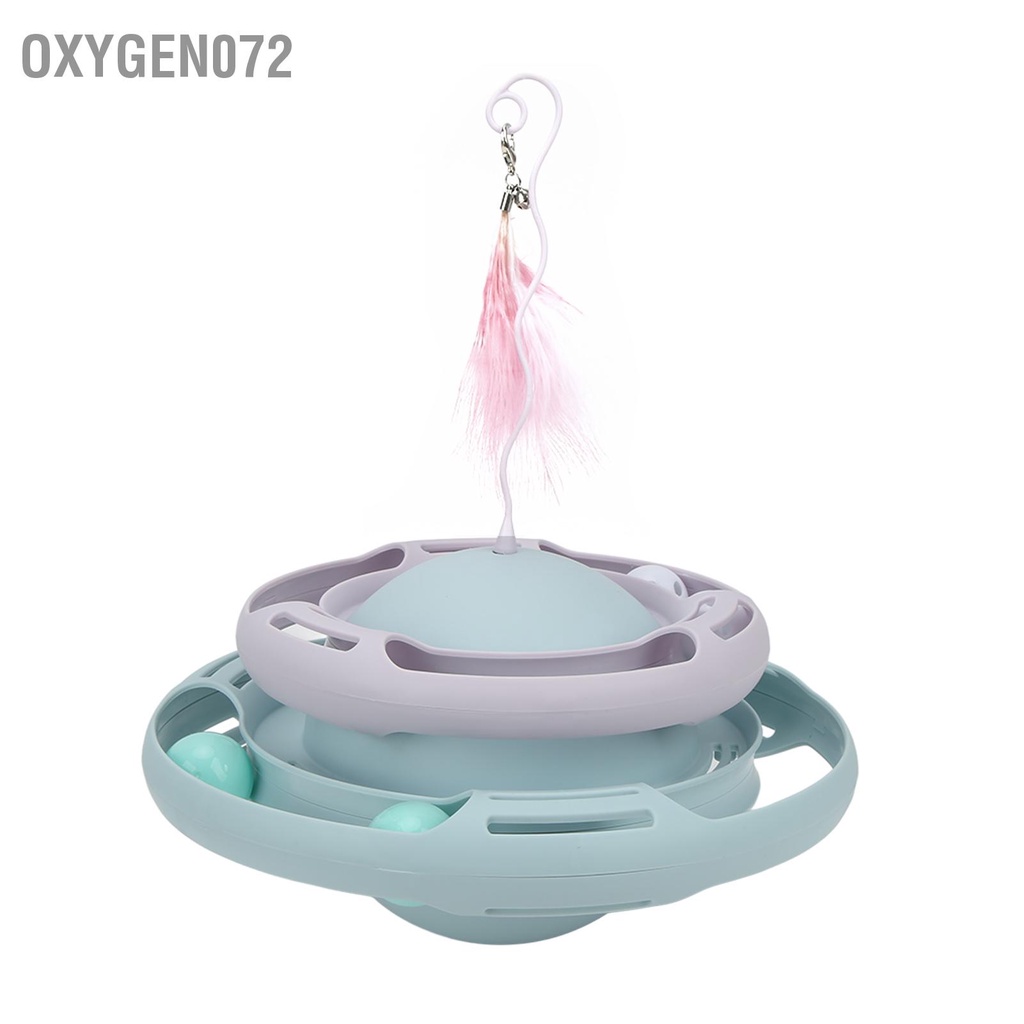 Đồ chơi bàn xoay 3 tầng lăn bóng tương tác dành cho mèo - An Toàn Đa Năng Vui Nhộn oxygen072