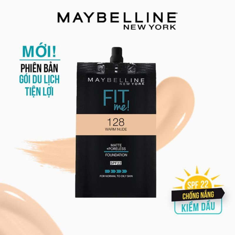 Kem Nền Mịn Nhẹ Kiềm Dầu Fit Me Dạng Gói Maybelline New York Matte Poreless Foundation 5ml
 | BigBuy360 - bigbuy360.vn